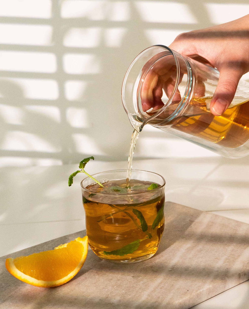 BlissBlends I Need Calm No.3 loose leaf adaptogenic tea with holy basil, nanah mint, and bitter orange leaf for natural stress relief, hormonal balance, mental clarity, and deep relaxation — perfect for daytime focus or nighttime calm.