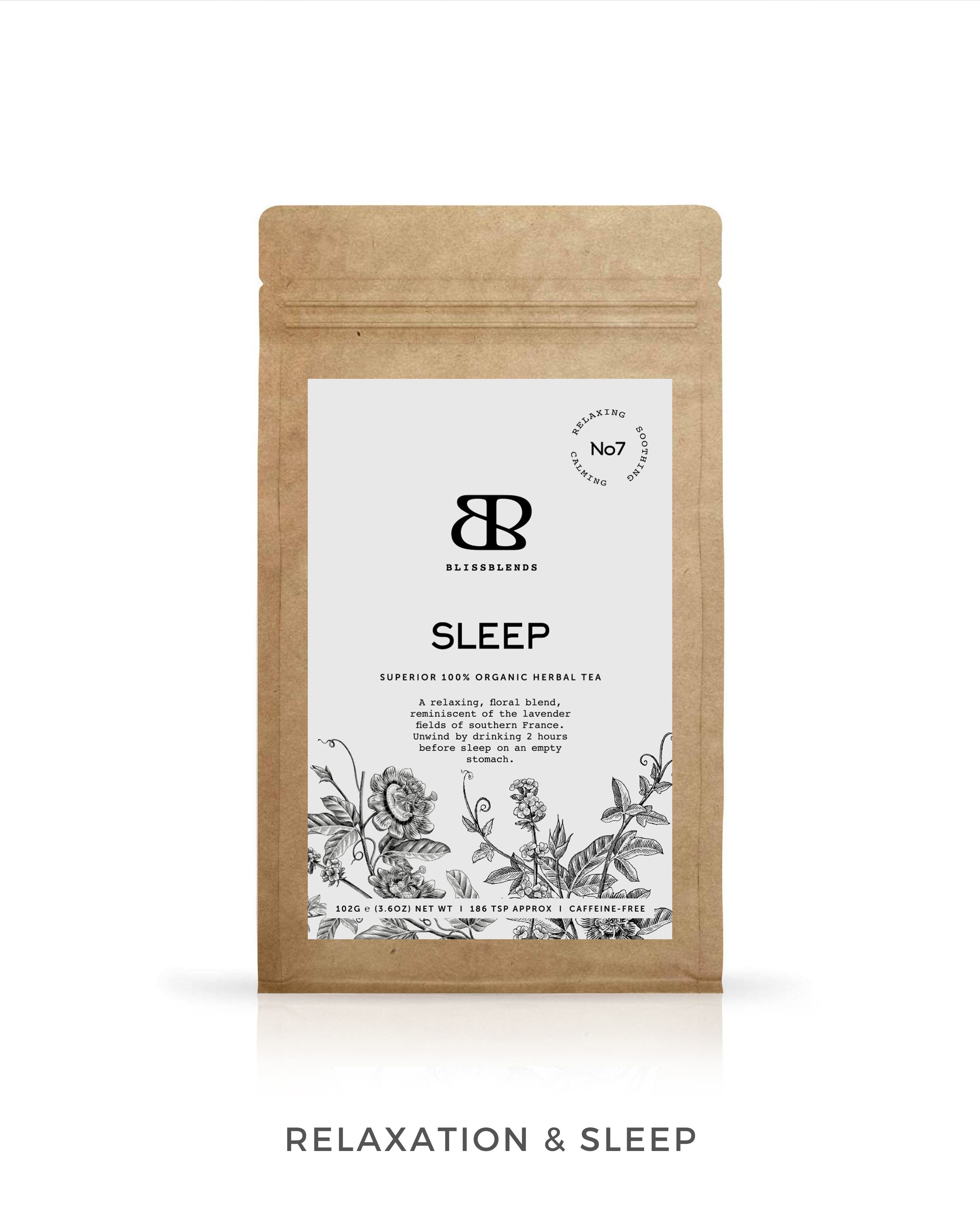 Sleep - 100% Organic Herbal Tea Blend for Better Sleep and Anti-Depression  – Blissblends